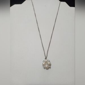 Sarah Coventry Faux Pearl and Rhinestone Necklace Vintage